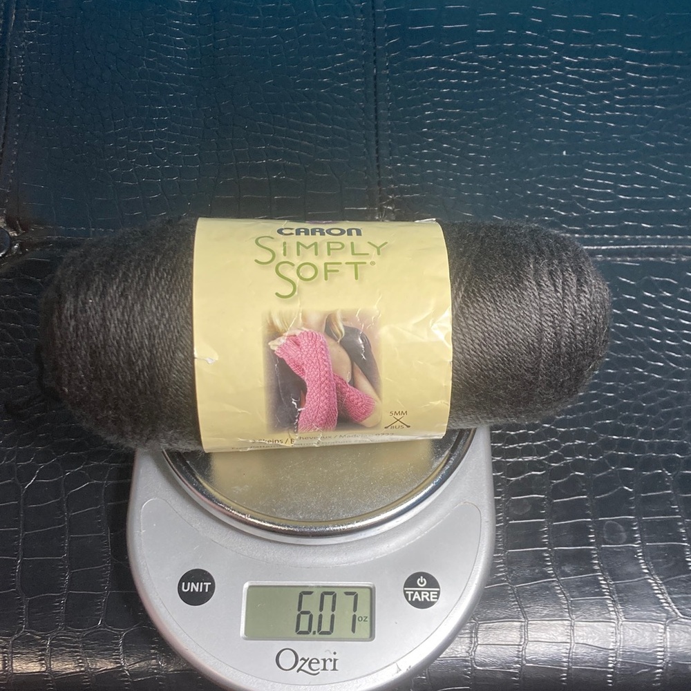 NEW Caron Simply Soft 100% Acrylic Yarn - Color Black MADE IN USA